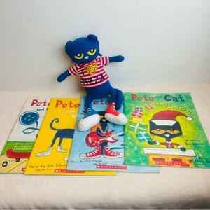 Pete the Cat Pizza Party Plush Doll & Set Of 4 Pete the Cat Children’s Books